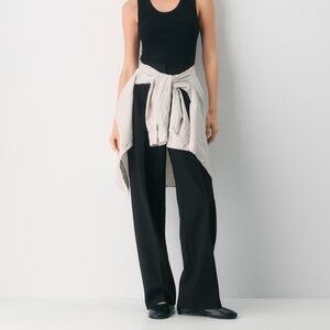 Aritzia Effortless Black Pant Size 12 High Rise, Wide Leg, Full Length